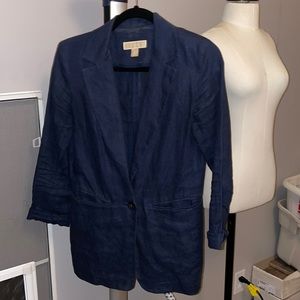 Navy Linen Blazer